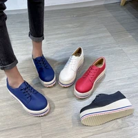 thick sole sneakers womens2022 new fashion ladies flat heels lace up comfortable thick sole single shoes large size 35 43 sizes