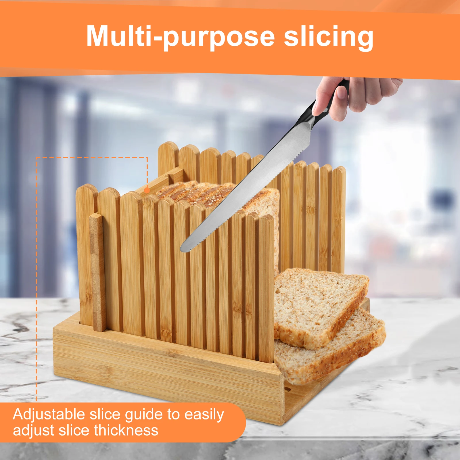 Ручная нарезка для хлеба с регулируемой шириной лезвие из нержавеющей стали