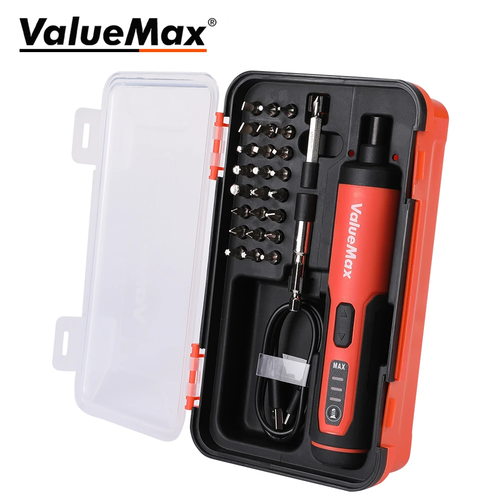 

ValueMax 3.6V Mini Electric Screwdriver USB Charging Portable Cordless Screwdriver Magnetic Screw Driver Multi-function Bits