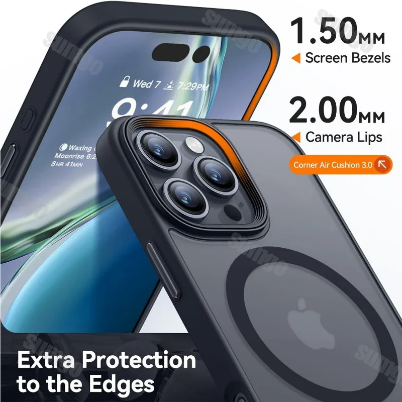 New 16 Series Matte Translucency Case For iPhone 15 14 13 12 11 Pro Max Plus Wireless Charging Magnetic Shockproof Back Cover