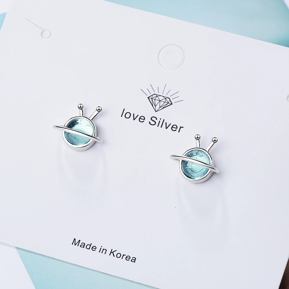 

Todorova Fashion Space Universe Stud Earrings Planet Pendientes Brincos Cute Japan Style Earth Jewelry For Women Girl Gifts