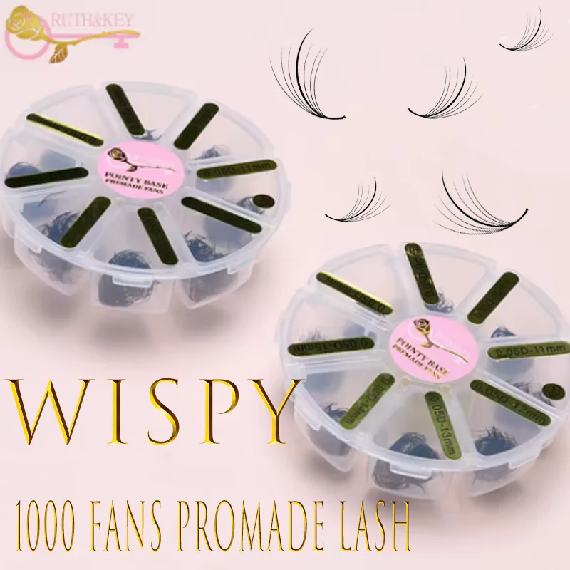 Фото Ruthkey 1000 Fans Wispy Loose Fan Lash 5D 7D 9D Pointy Base Spike Готовые смешанные ресницы Русский объем Promade Накладные ресницы №1