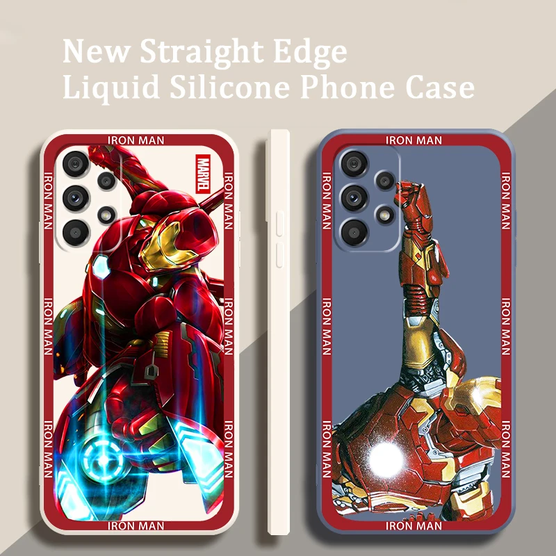 

Marvel Iron Man Avengers Cool Liquid Rope Phone Case For Samsung A73 A72 A71 A52 A53 A54 A51 A42 A34 A32 A14 A21 A13 A04 A03