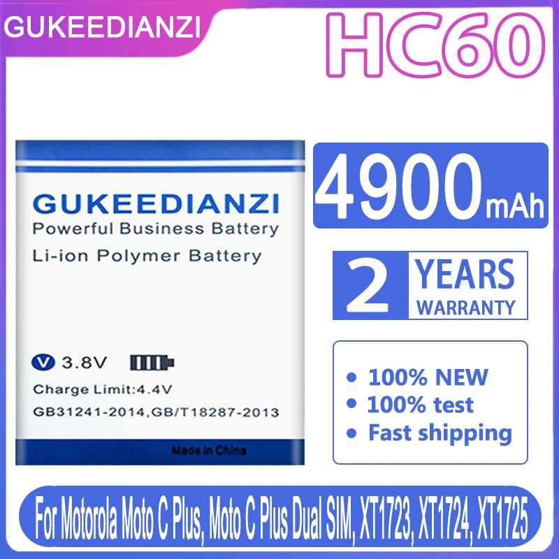

HC 60 HC60 4900mAh Replacement Battery For Motorola Moto C Plus, Moto CPlus Dual SIM, XT1723, XT1724, XT1725 Batteria + Tracking
