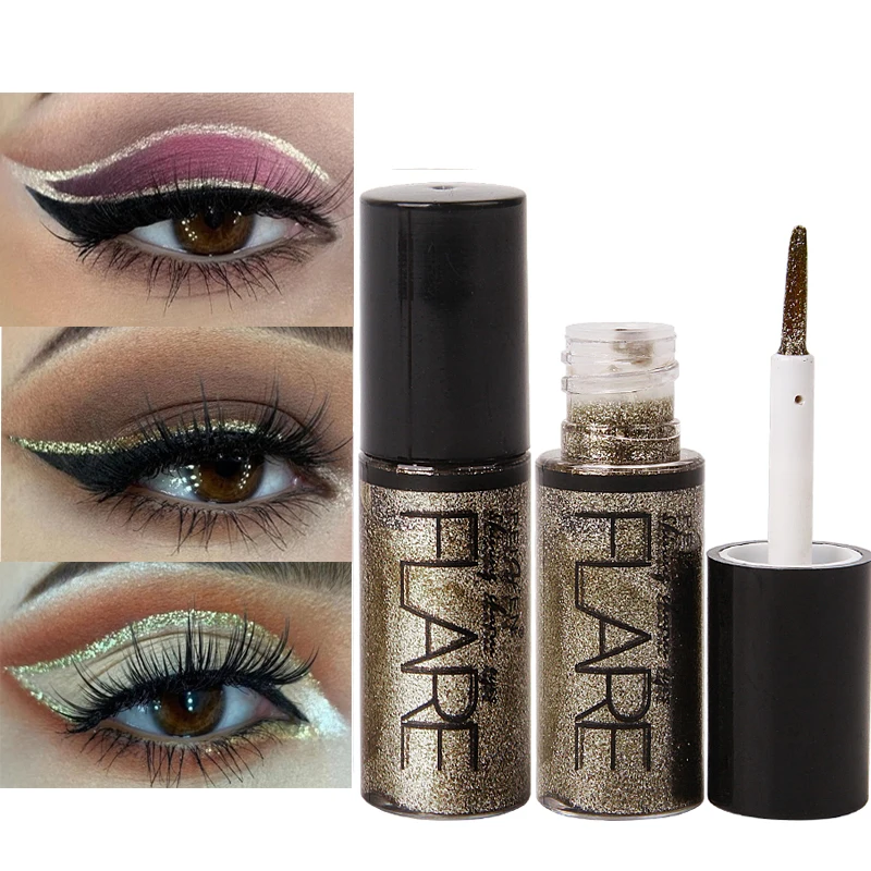 

Glitter Eyeliner 5 Colors Waterproof Pigment Silver Rose Gold Liquid Eye Liner Makeup Cosmetic Long Lasting Shiny Eyeliners