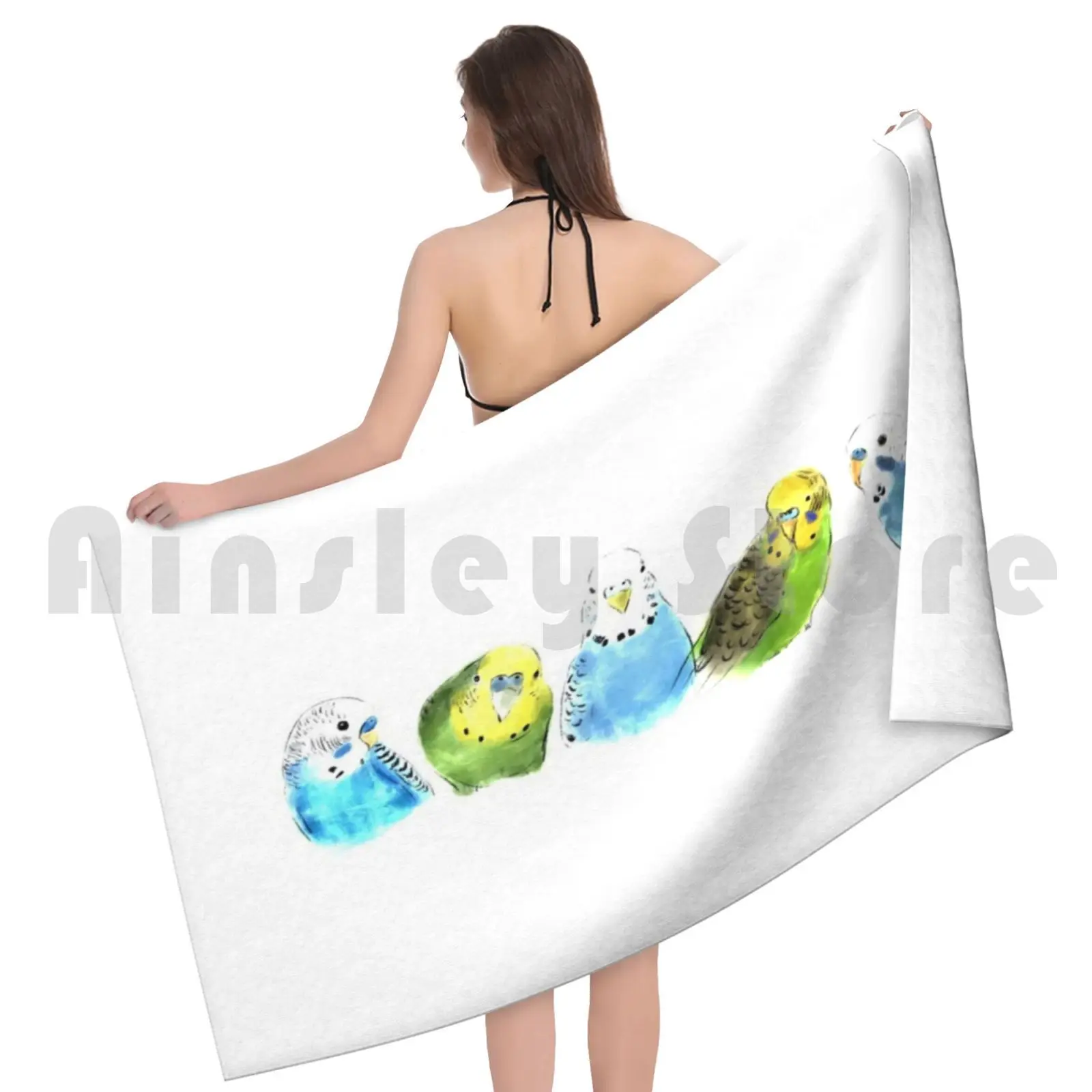Банное полотенце Budgie на заказ банное Wellensittich Papagei Sittich Птица Попугай Loro попугай