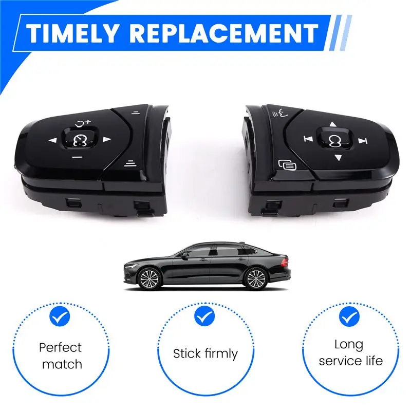 Фото Новый комплект кнопок управления круиз-контролем на руле DT42-1 для Volvo S60 S90 V90 XC90 XC60 MK2 31443498 31443499 №2