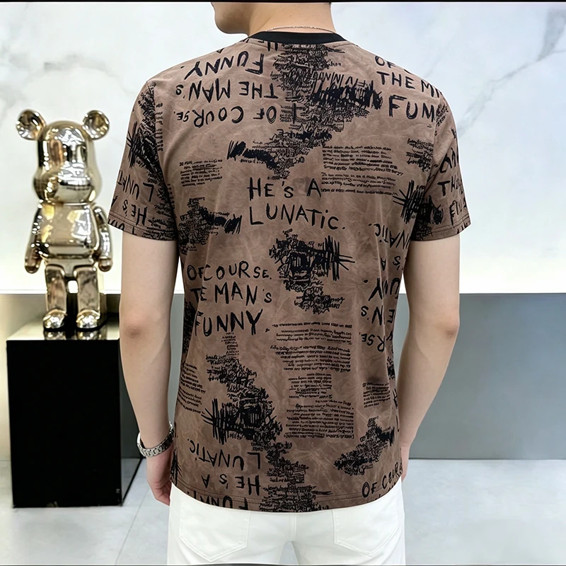 Фото Футболка с винтажным принтом Tie-Dye для мужчин, повседневная летняя футболка с короткими рукавами, новая качественная, мягкая, удобная, модная, Camisetas De Hombre №4