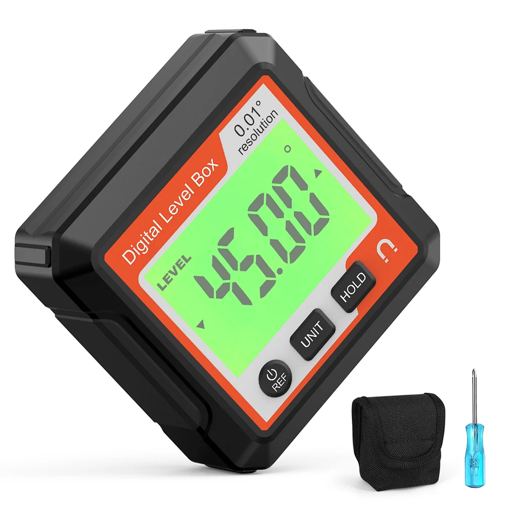 

360° Digital Level Angle Gauge LCD Electronic Protractor Mini Measuring Digital Inclinometer with Magnetic Base Bevel Protractor