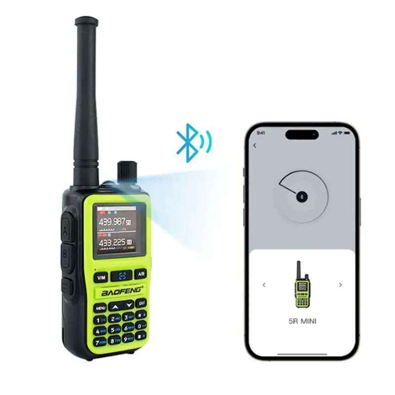 Фото Рация DT42-BAOFENG UV5R автомобильная, мини, двухдиапазонная, с зарядкой Type-C, программирование через приложение, Bluetooth №4