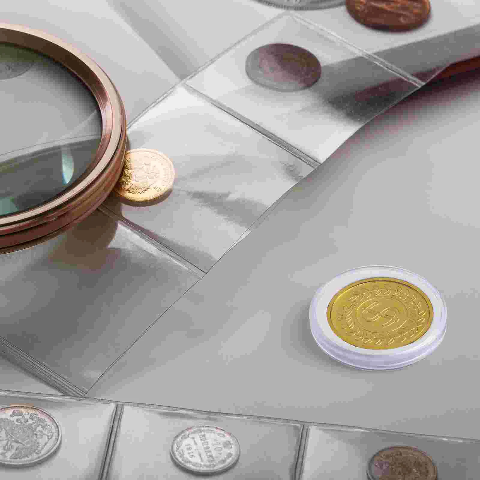 Прозрачная памятная круглая коробка для сбора монет (40 мм 100 шт.) Чехол-лоток