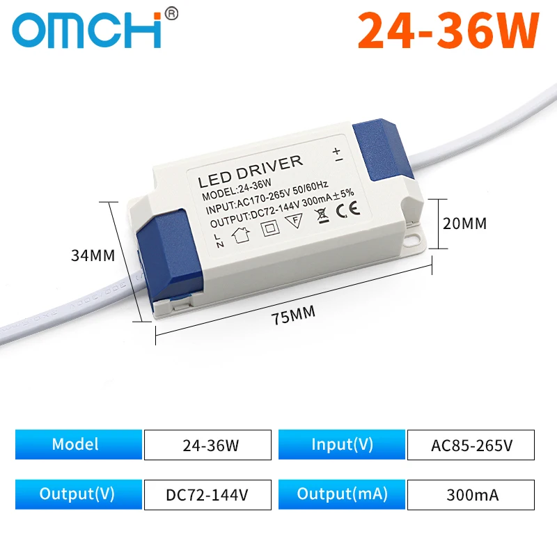 

Внешний светодиодный драйвер OMCH 300 мА