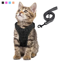 adjustable anti escape small cat belt kitten harness light breathable soft pet vest wiring harness traction belt kitten walking