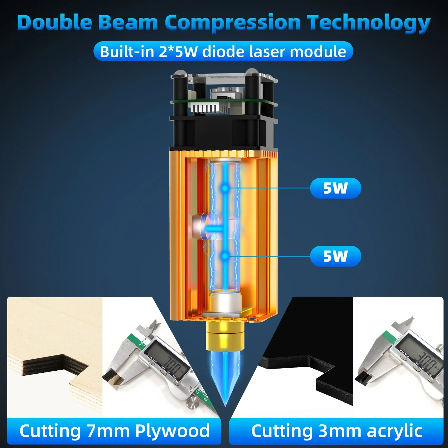 Гравер FoxAlien с ЧПУ модуль 40 Вт синяя головка фиксированным фокусом для