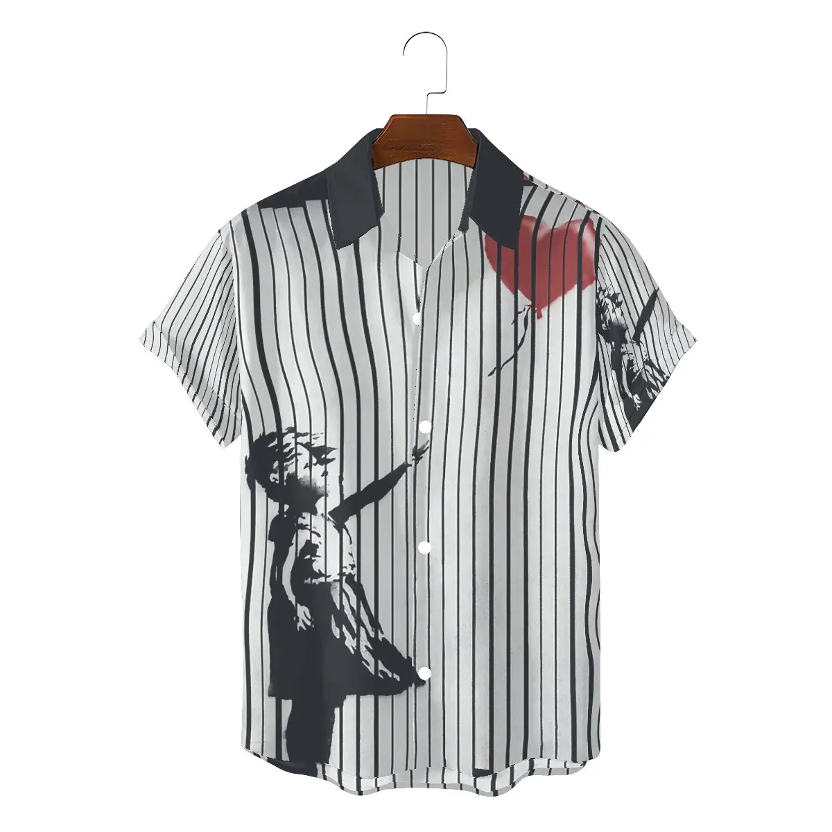 

I Fixed It Shredded Balloon Girl Essential 2022 Man's Cool Hawaii Shirts Banksy Graffiti Wall Art Square Collar Tops 3D Shirt