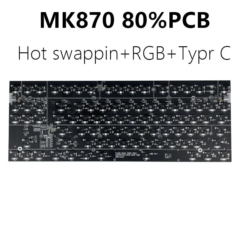 Фото Для комплекта 80% печатной платы 87, пользовательский переключатель RGB, светодиоды, розетка с возможностью горячей замены типа C, механическая клавиатура FL Esports MK870 №3