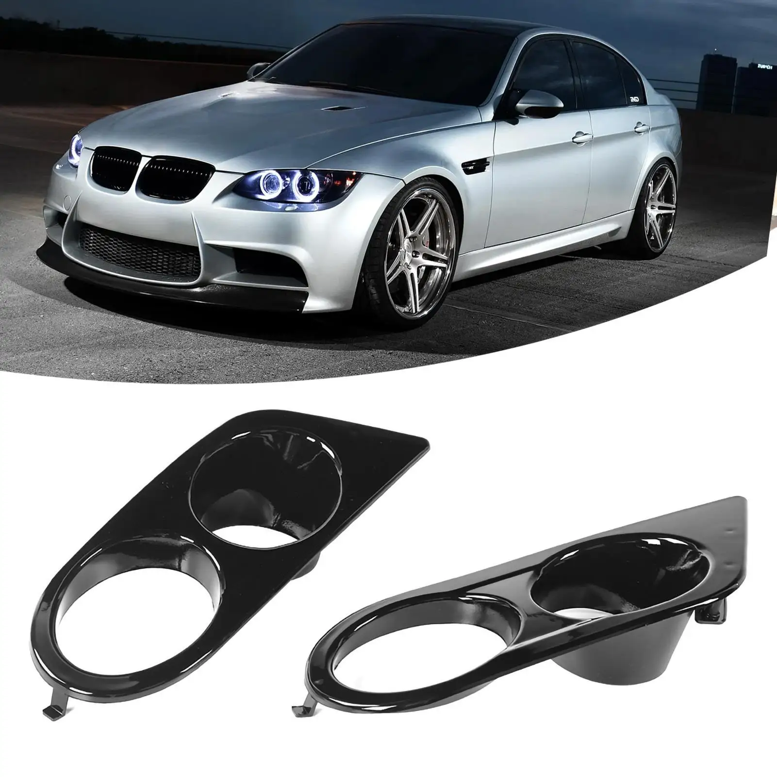 2 шт. автомобильные противотуманные фары чехлы для BMW E46 M3 2001-2006 карбоновая крышка