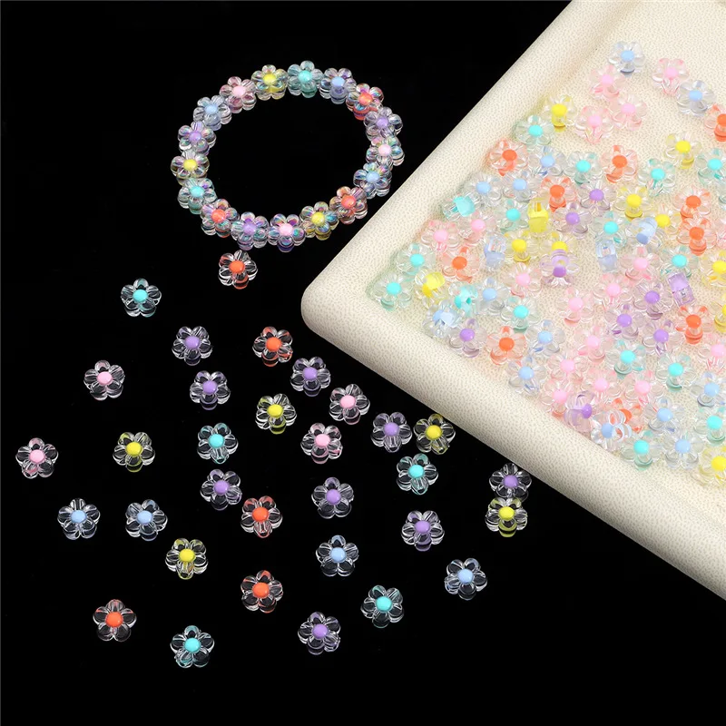 50pcs 12mm Smooth Acrylic Sunflower Beads Loose Spacer Beads For Jewelry Making Needlework Diy Handmade Headband Accessories