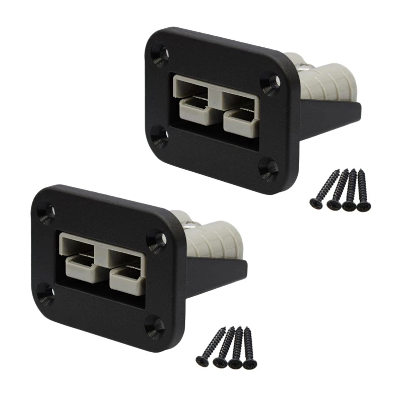 

2X Flush Mount 50 Amp Anderson Plug Mounting Bracket Panel Cover For Caravan Camper Boat Truck, With Screws