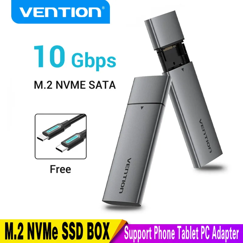 Buy Vention M.2 NVMe SSD الضميمة NVMe SATA إلى USB 3.1 Gen2 C 10Gbps SSD داعم محول هاتف لوحي الكمبيوتر USAP NVMe M2 SSD جديد