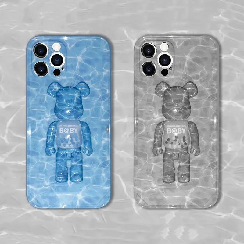 

Fashion Bear Figure Ripple Phone Case Cover for IPhone 11 12 13 Pro X XR XS Max Shockproof Case for IPhone 13 Cases