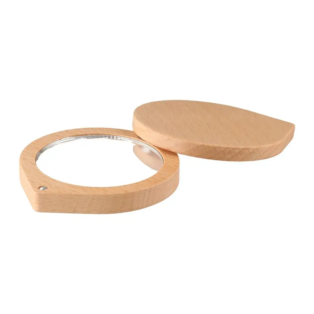 Мини зеркало для макияжа из черного ореха вращающееся складное косметическое