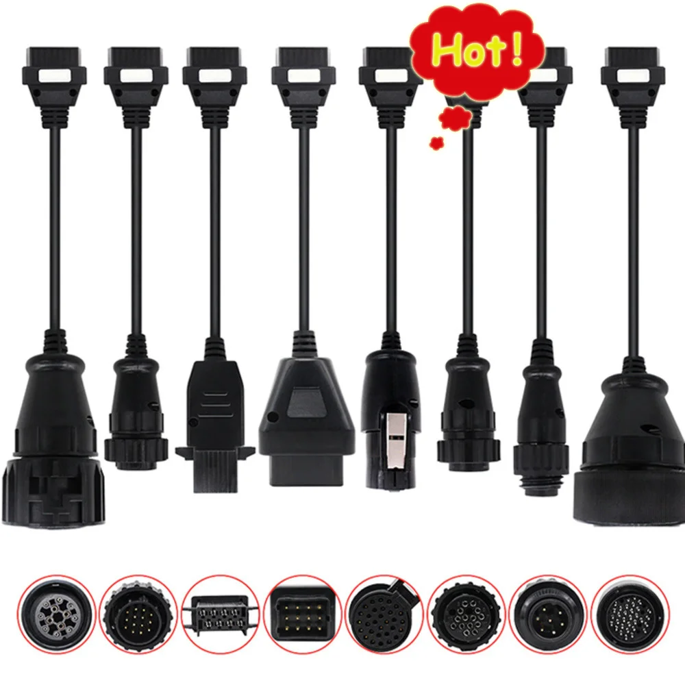 2023 Лучшая цена грузовые кабели для OBDIICAT TCS Pro OBD2 Delphi DS150 Полный комплект 8 шт. грузовых кабелей диагностический инструмент соединительный кабель