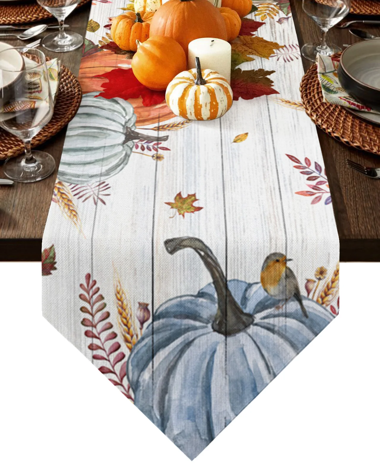 

Table Runners Home Kitchen Dining Tablecloths Wedding Table Decoration Table RunnerThanksgiving Pumpkin Autumn Harvest
