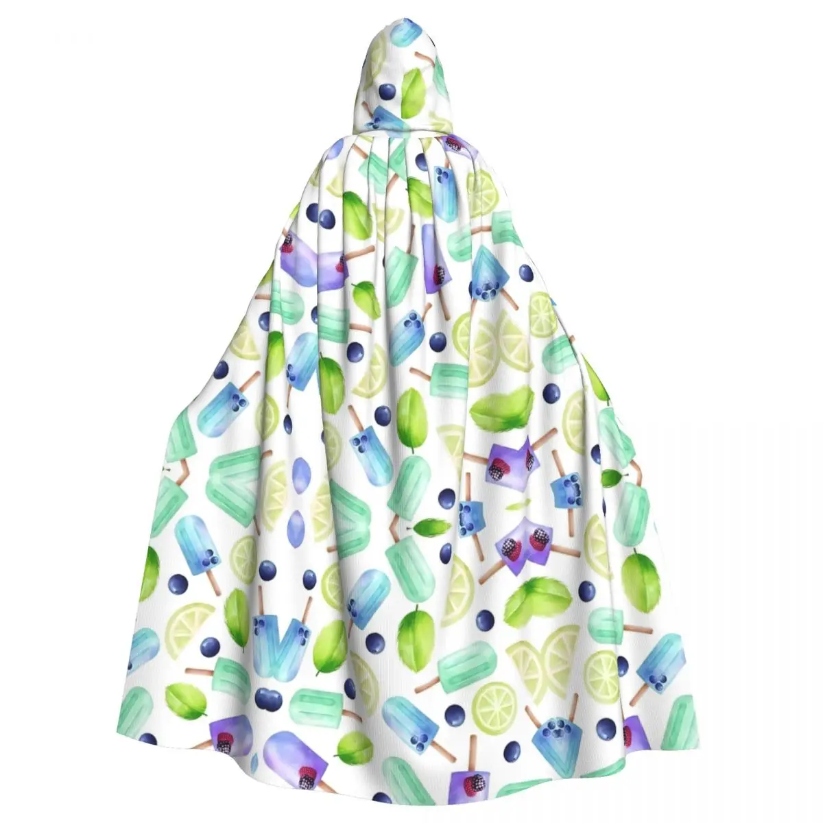 

Unisex Adult Dessert Ice Cream Cloak with Hood Long Witch Costume Cosplay