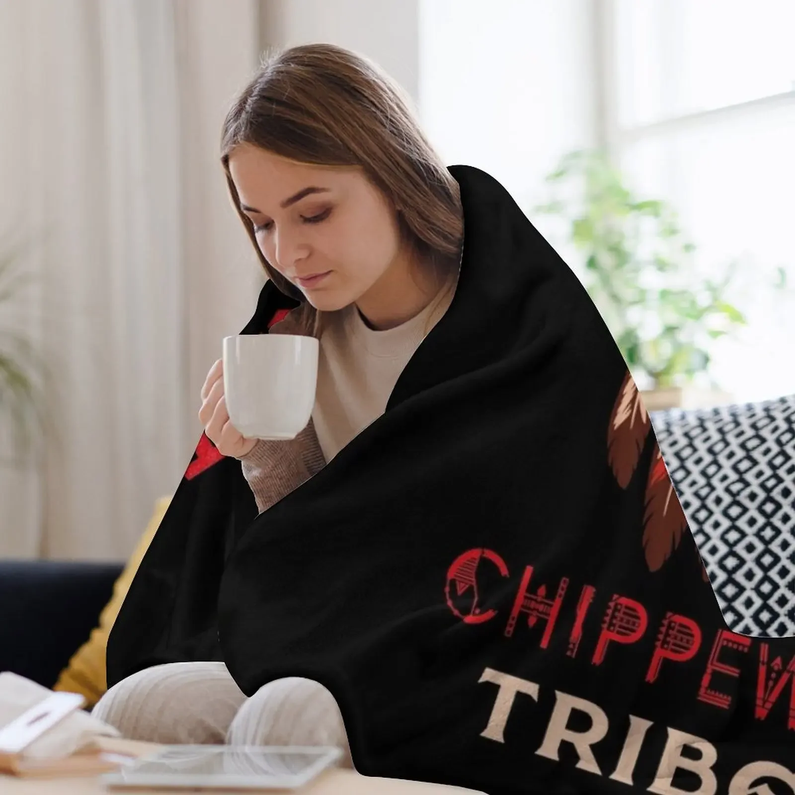 Одеяло Native American Proud To Be Chippewa Tribe Роскошные дизайнерские декоративные волосатые