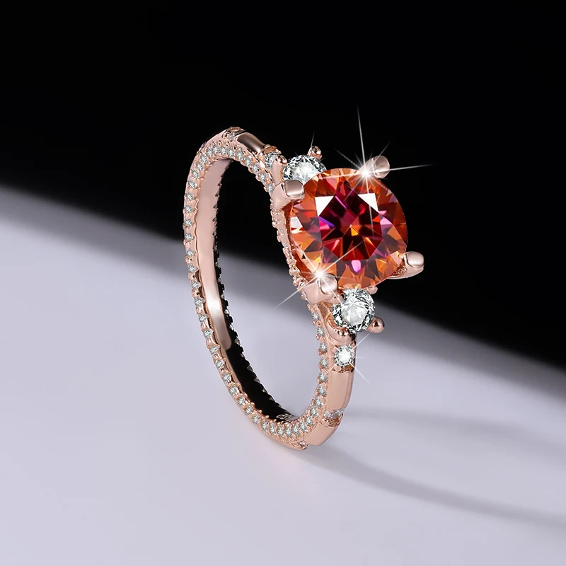 love ring Popular S925 Sterling Silver Spark Moissanite Diamond Ring 2 Carat Birthday Gift Proposal Ring