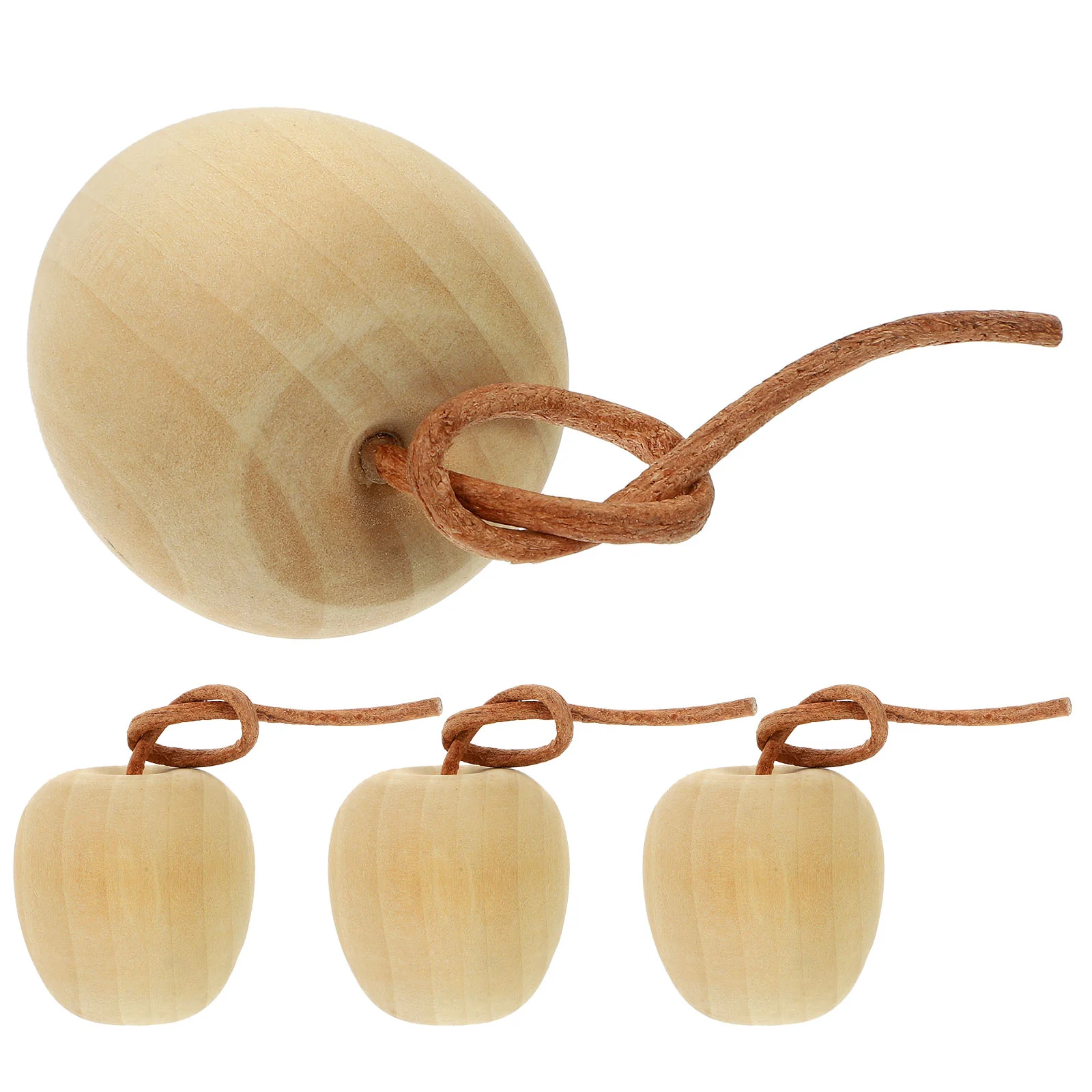 

4 Pcs Fruit Blank Uncolored Wood DIY Apples Blanks Craft Supplies Unpainted Crafts