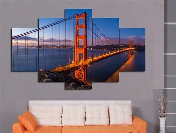 

5 панелей/комплект, декоративная картина на холсте «Золотой ворот», 34330