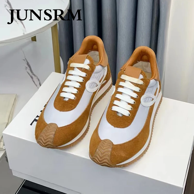 

Женские классические кроссовки на шнуровке, из замши и кожи, немецкие тренировочные туфли унисекс на толстой подошве, 2023