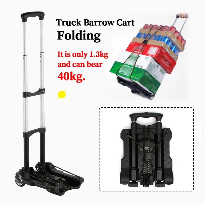 

Heavy Duty 40KG All Terrain Stair Climbing Cart Hand Truck with Bungee Cord Folding Trolley for Upstairs Cargo