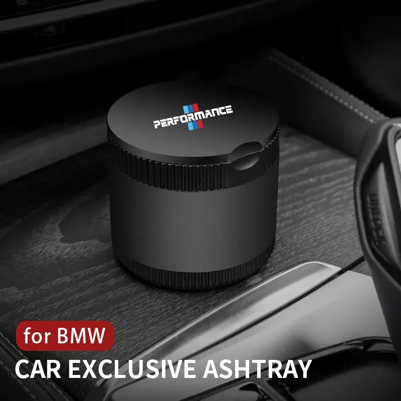 

Alloy Car Ashtray With LED Light For BMW G20 G30 E90 E46 E84 Portable Smokeless Auto Ashtray Flame Retardant Cigarette Box