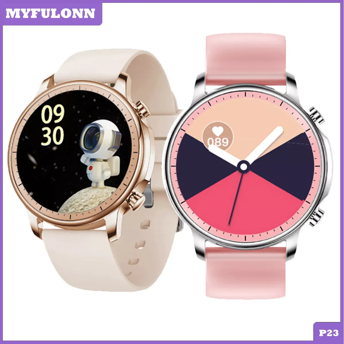 

NEW2022 T23 Fashion Smart Watch Women Sports Fitness Watch for Men Heart Rate Monitor Watches MYFULONN 2021 IP67 Waterproof Andr