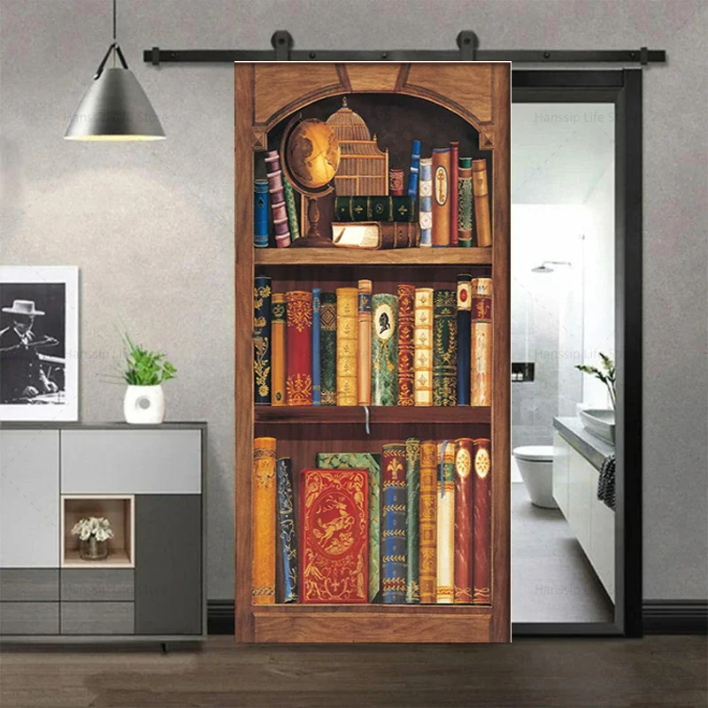 3D наклейки на дверь BOUSSAC, имитация книг, ПВХ