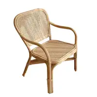 zq INS Rattan Armchair Tea Table Combination Vintage B & B Creative Dining Chair Handmade Real Rattan Simple Rattan Chair