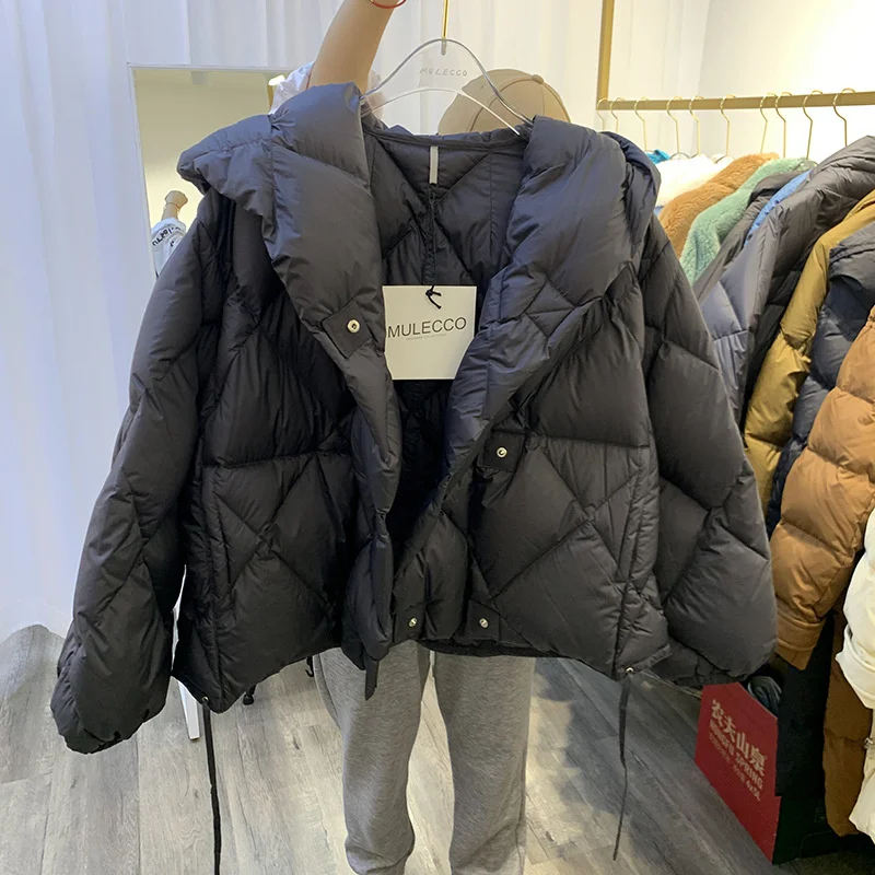 Enlarge Zipper Casual Oversize Jacket Woman Winter Demi-season Quilted Coat Parka Female Fluffy Plush Ski Suit Shirts and Blouses 2023