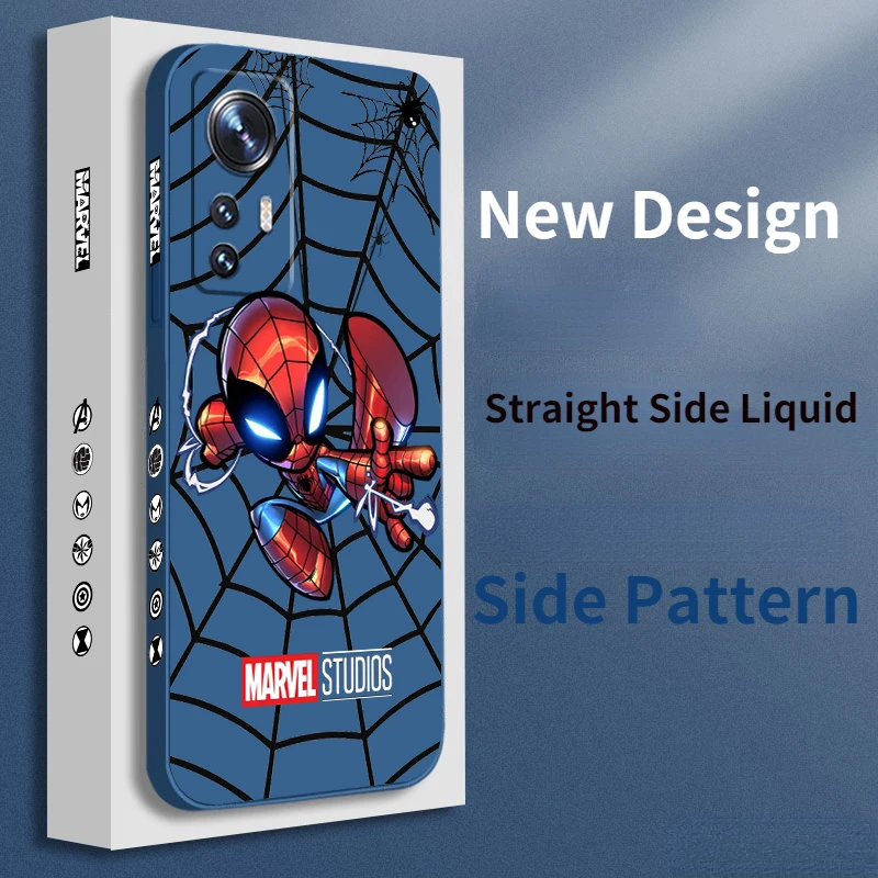 

Marvel Superhero Spiderman For Xiaomi Mi 13 12T 11i 11X 10S 10 Pro Lite Liquid Left Rope Phone Case