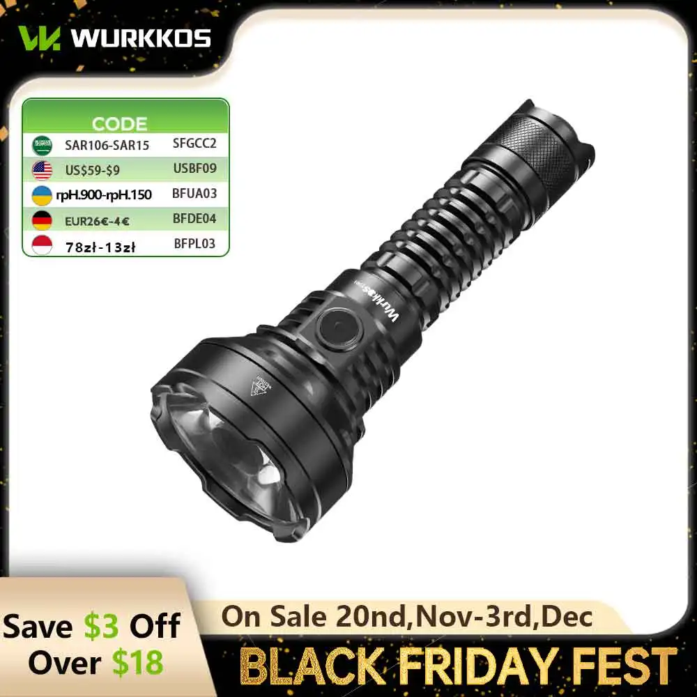 

Wurkkos TD01 тактический фонарь 2200LM