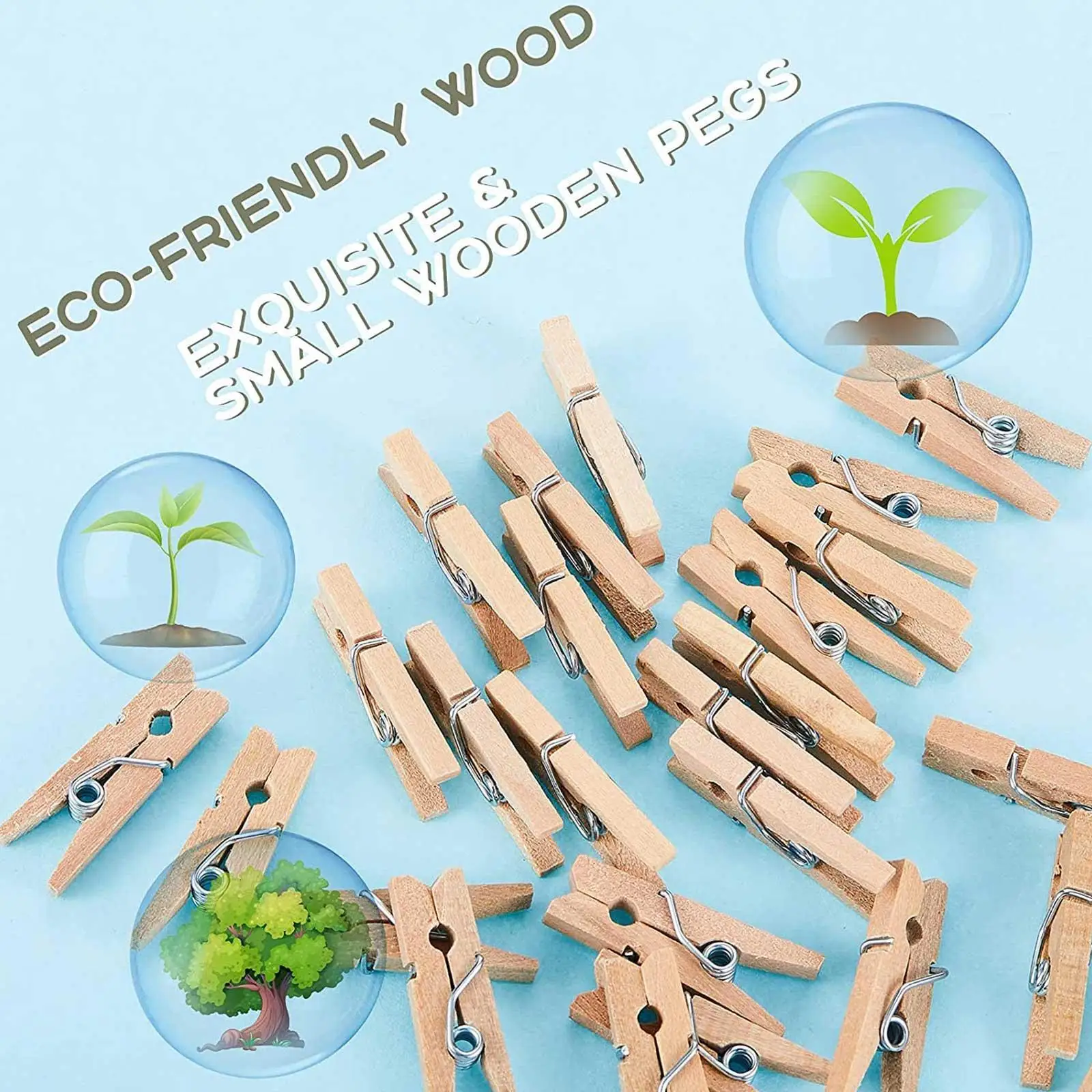 

30PCS Natural Wooden Clips Photo Clips Clothes Pegs DIY Clips Line Washing Peg Wedding Party Wood Wooden Pegs Airer-dry Gar T7P7