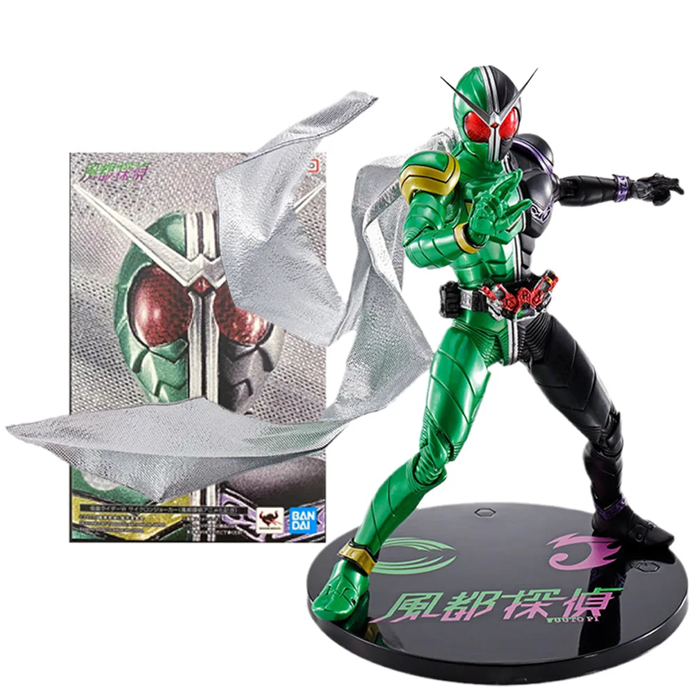 

Bandai Original Kamen Rider Double Model Kit SHF True Bone Carving Kamen Rider Double CycloneJoker Anime Action Figure Toys
