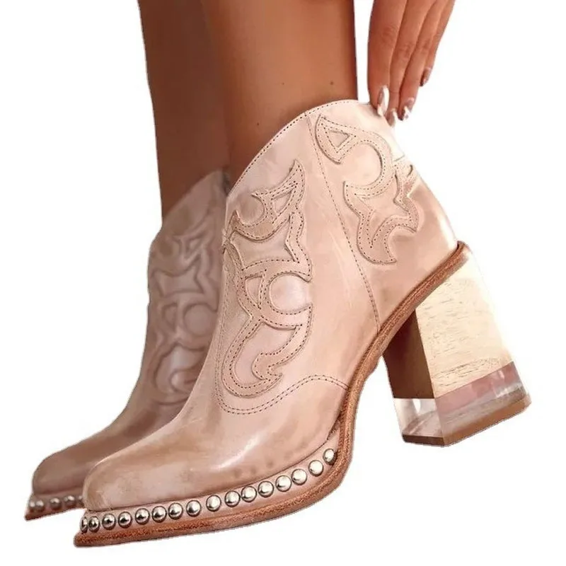 

Root Botines Quality Flats Genuine Leather Studded Lace Up Ankle Boots Motorcycle Winter Booties Zapatos Mujer Botines Chelsea