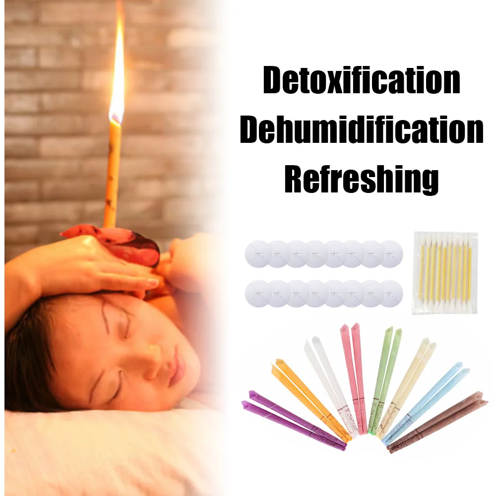 

Indian ear candle with stopper aromatherapy ear candle trumpet shape aroma ear candlestick ear cleaner wax removal ear candle