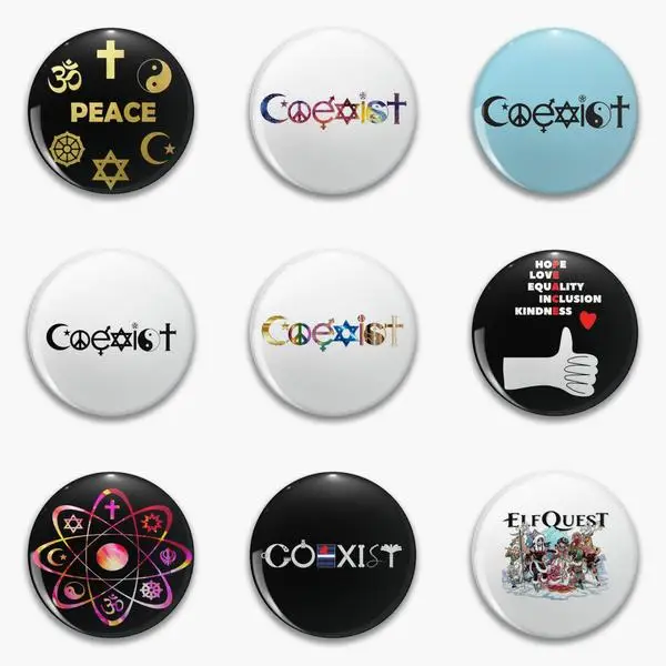 

Сосуществование мира, единение, межверное, духовное пространство, надежная, мягкая булавка для пуговиц, настраиваемый металлический милый ...