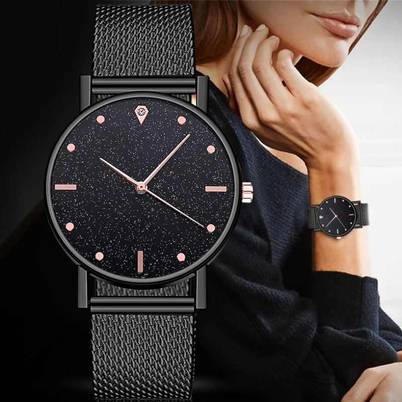 Women's Full of Stars Colorful Face Quartz Fashion Watch Magic Star Women's Watch 2023  Silicone Mesh Strap Casual Fashion Watch