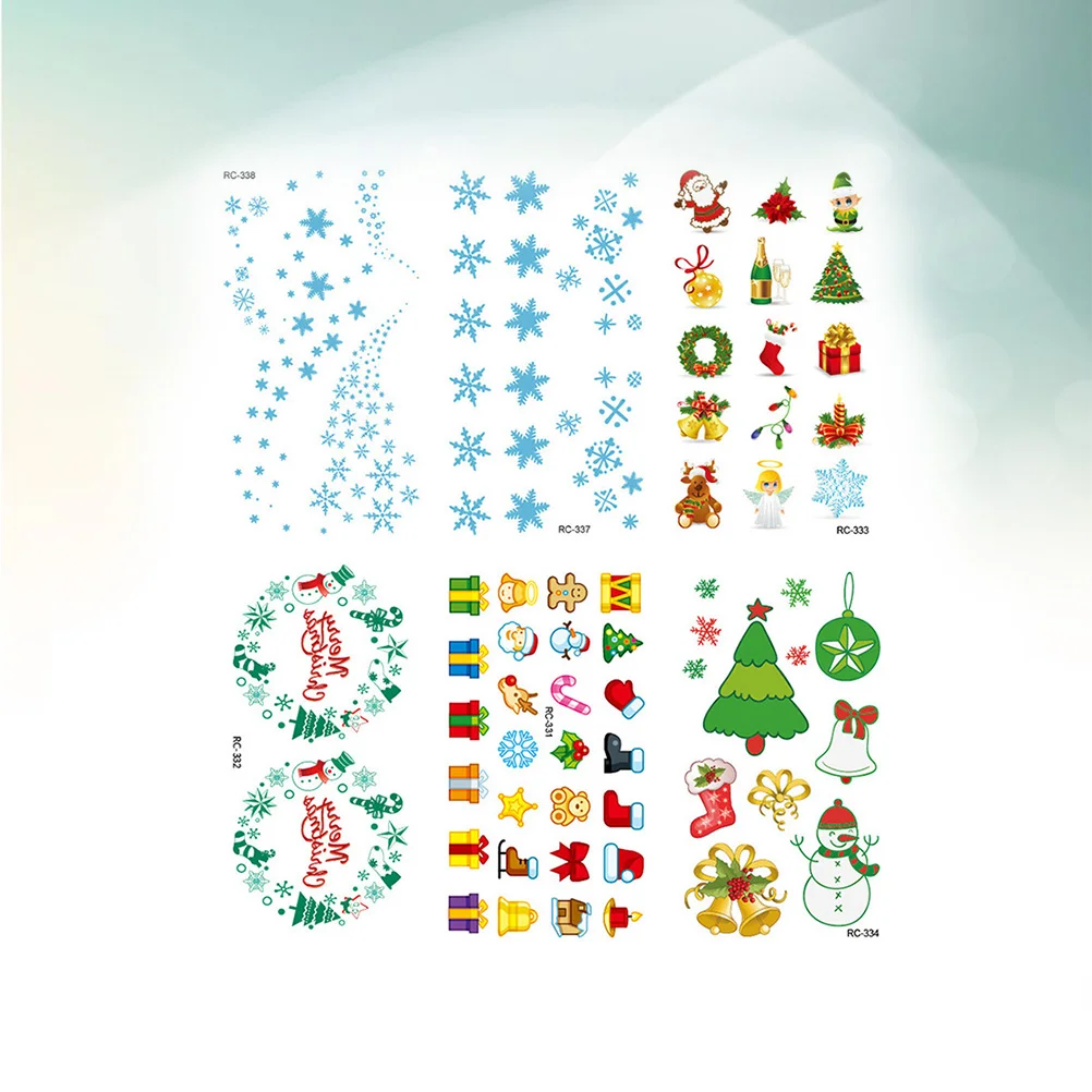 

12pcs Temporary Stickers Waterproof Stickers Body Decorations Stickers for Christmas