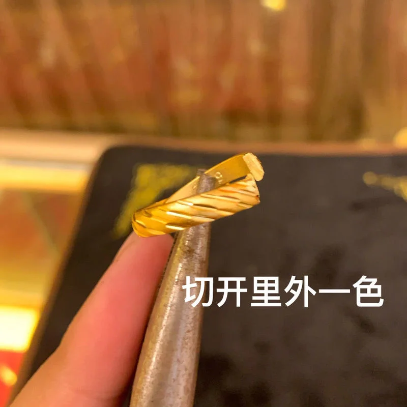 

[color Fading Guaranteed Return] Copy 100% Real Gold 24k Fast Female Ring with One Color Meteor Shower Inside and Outside Adjust